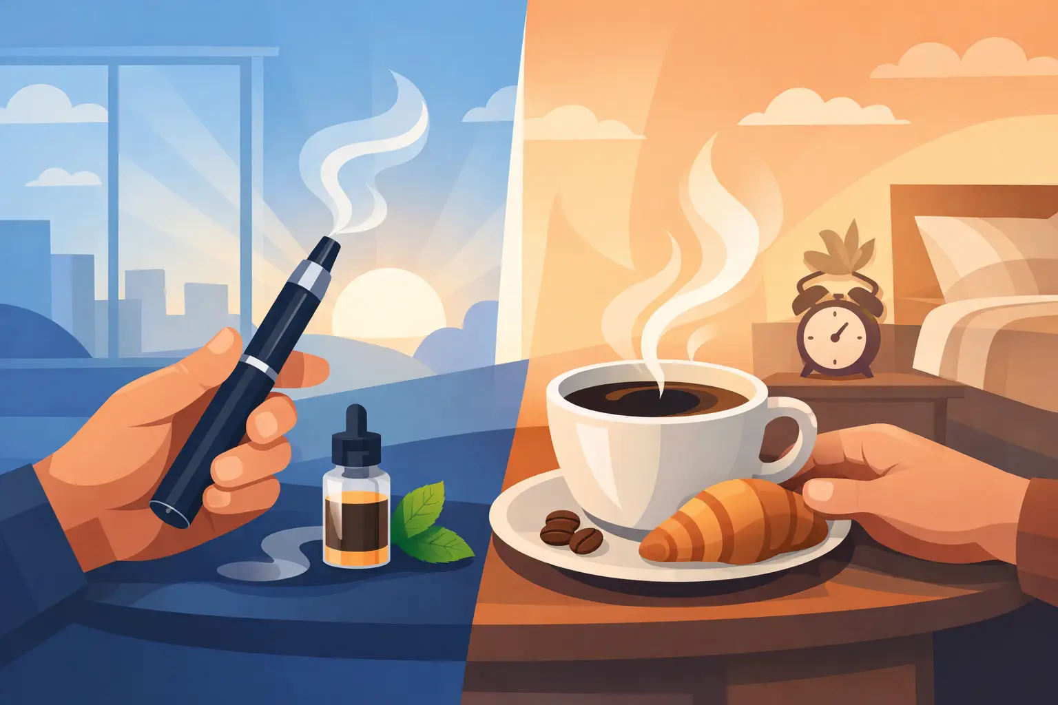 A Smoking Substitute for Morning Coffee Cravings